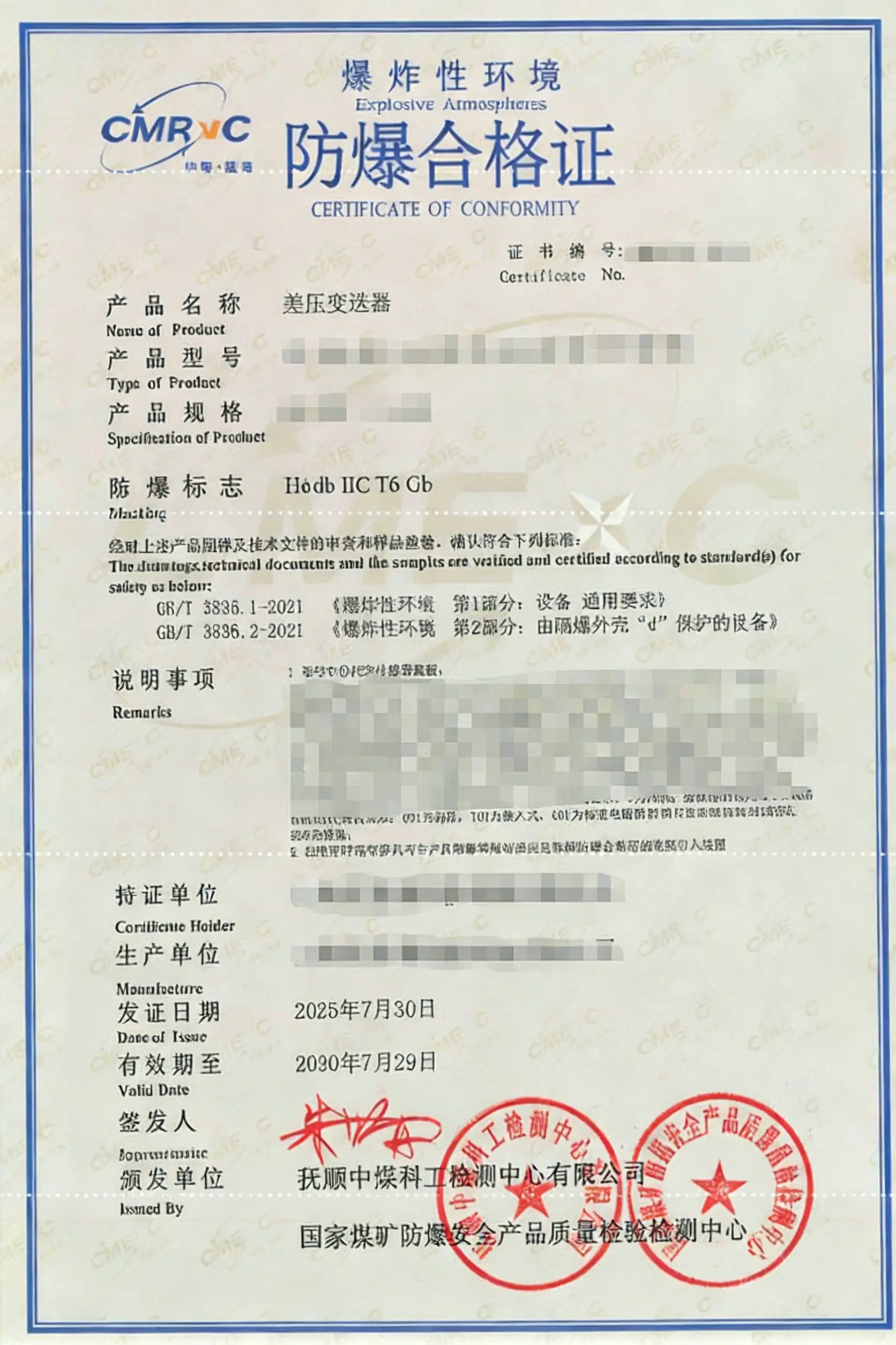 差压变送器隔爆型防爆认证：过程控制仪表的安全守护